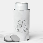 Elegant gepersonaliseerd monogram Bridesmaid Seltz Seltzer Blikjeskoeler