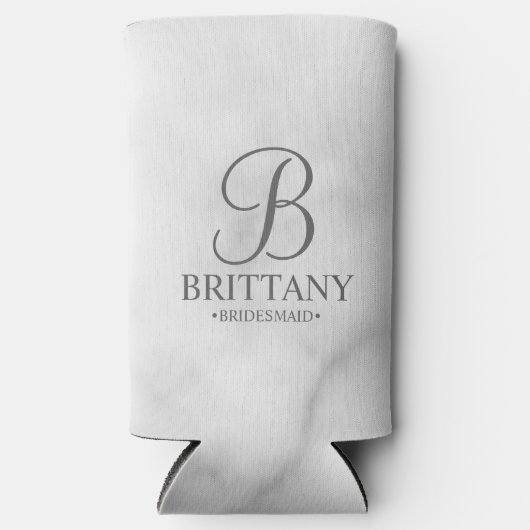 Elegant gepersonaliseerd monogram Bridesmaid Seltz Seltzer Blikjeskoeler (Voorkant)