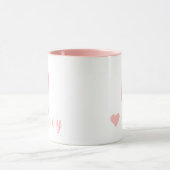 Elegant gepersonaliseerd monogram en naam in roze mok (Midden)