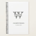 Elegant gepersonaliseerd monogram en naamplaatje planner<br><div class="desc">Moderne en elegante vormgeving,  gedrukt op Elegant,  persoonlijk monogram en naamplaatje dat kan worden aangepast met jouw tekst. Klik op de knop "Aanpassen" en gebruik onze ontwerptool om deze sjabloon te wijzigen. Bekijk de grafische kunstontwerpopslag voor andere producten die bij dit ontwerp passen!</div>