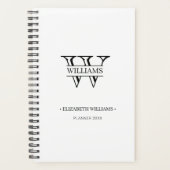 Elegant gepersonaliseerd monogram en naamplaatje planner (Voorkant)