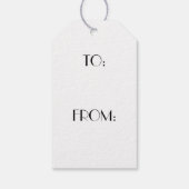 Elegant gepersonaliseerd monogram en zwarte strepe cadeaulabel (Achterkant)