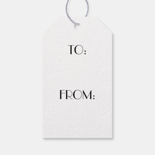 Elegant gepersonaliseerd monogram en zwarte strepe cadeaulabel (Achterkant)