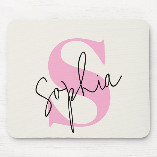Elegant gepersonaliseerd monogram Muismat (Voorkant)