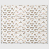 Elegant Gepersonaliseerd Monogram Naam Custom Wit Cadeaupapier (Vlak)