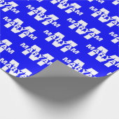 Elegant Gepersonaliseerd Monogram Naam Royal Blue Cadeaupapier (Hoek)