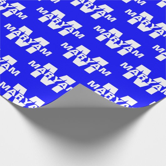Elegant Gepersonaliseerd Monogram Naam Royal Blue Cadeaupapier (Hoek)