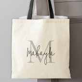 Elegant gepersonaliseerd monogram tote bag