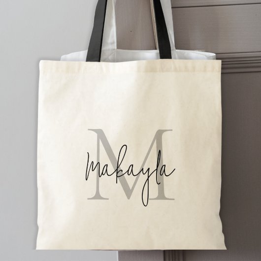 Elegant gepersonaliseerd monogram tote bag