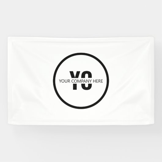Elegant Gepersonaliseerd Monogram Zakelijk Brandin Spandoek (Horizontaal)