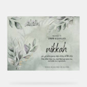 Elegant gepersonaliseerd Nikkah welkomstbord – Acryl Bord (Voorkant)