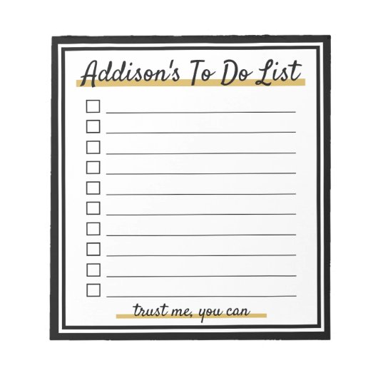 Elegant gepersonaliseerd om lijstblocnote te doen notitieblok (Voorkant)