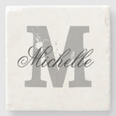 Elegant gepersonaliseerd onderzetter monogram lett (Voorkant)