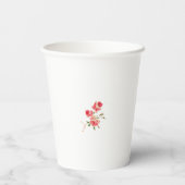 Elegant gepersonaliseerd paar / single naam floral papieren bekers (Achterkant)