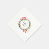 Elegant gepersonaliseerd paar / single naam floral servet (Hoek)