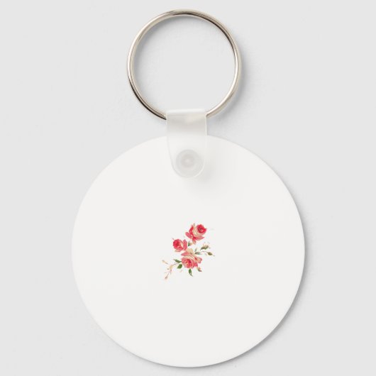 Elegant gepersonaliseerd paar / single naam floral sleutelhanger (Achterkant)