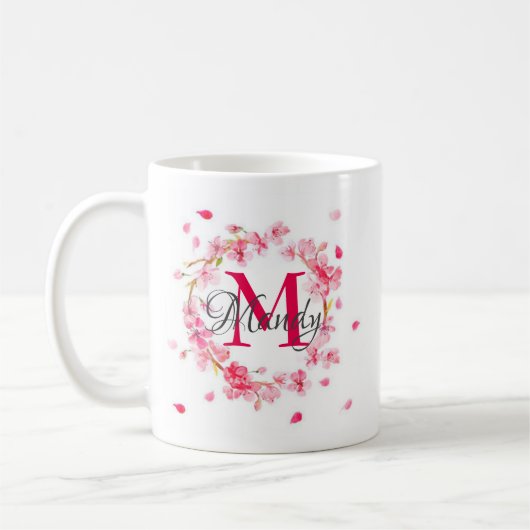 Elegant Gepersonaliseerd Personal Monogram Coffee  Koffiemok (Links)
