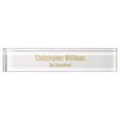 Elegant gepersonaliseerd professioneel wit faux go naambordje (Voorkant)