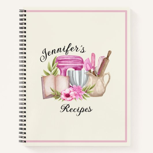 Elegant gepersonaliseerd recept Notitieboek (Voorkant)