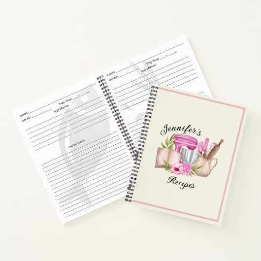 Elegant gepersonaliseerd recept Notitieboek (Binnen)