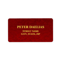 Elegant gepersonaliseerd rood en goud adres