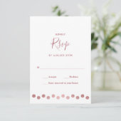 Elegant gepersonaliseerd Roos Gold Dog Pet Wedding RSVP Kaartje (Staand voorkant)