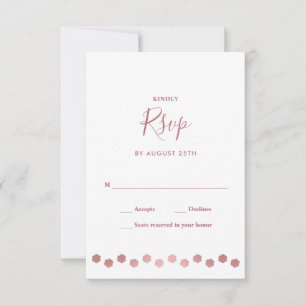Elegant gepersonaliseerd Roos Gold Dog Pet Wedding RSVP Kaartje