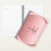 Elegant gepersonaliseerd Roos Gold Monogram Modern Planner (Display)
