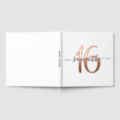 Elegant Gepersonaliseerd Roos Goud 16e Verjaardag Gastenboek (Volledig)