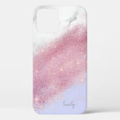 Elegant gepersonaliseerd roos goud glitter marmer Case-Mate iPhone case (Achterkant)