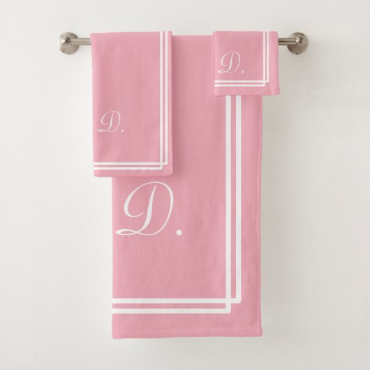 Elegant gepersonaliseerd roze bad handdoek (Insitu)