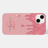 Elegant gepersonaliseerd roze effect sparkles Case-Mate iPhone case (Achterkant (horizontaal))
