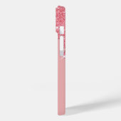 Elegant gepersonaliseerd roze effect sparkles Case-Mate iPhone case (Achterkant / Links)
