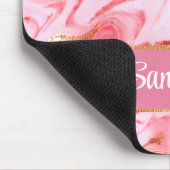 Elegant Gepersonaliseerd Roze en Gouden Folie Marm Muismat (Hoek)