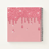 Elegant Gepersonaliseerd Roze Glittereffect Fonkel Notitieboek (Achterkant)