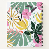 Elegant gepersonaliseerd roze groen Notitieboek (Achterkant)