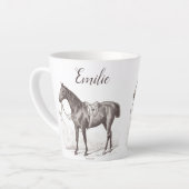 Elegant gepersonaliseerd ruiterpaard antiek latte mok (Linkerhoek)