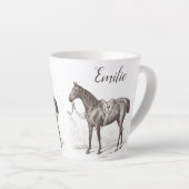 Elegant gepersonaliseerd ruiterpaard antiek latte mok (Rechterhoek)