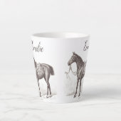 Elegant gepersonaliseerd ruiterpaard antiek latte mok (Voorkant)