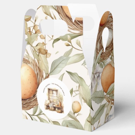 Elegant gepersonaliseerd rustiek Pasen Bedankdoosjes (Geopend)