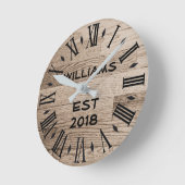 Elegant gepersonaliseerd Rustisch Licht Hout Ronde Klok (Hoek)