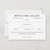 Elegant gepersonaliseerd script grijs wit bruiloft RSVP kaartje (Achterkant)