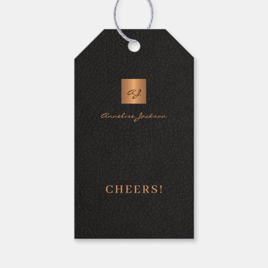 Elegant gepersonaliseerd script juicht wijnfles cadeaulabel (Voorkant)