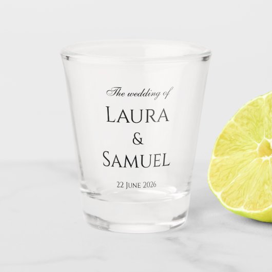 Elegant Gepersonaliseerd Shot Glass bruiloft gunst Shot Glas (Voorkant)
