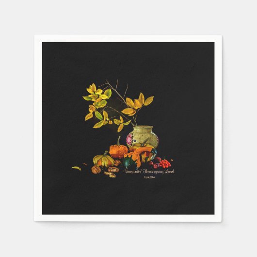 Elegant gepersonaliseerd Thanksgiving schilderij Servet (Voorkant)