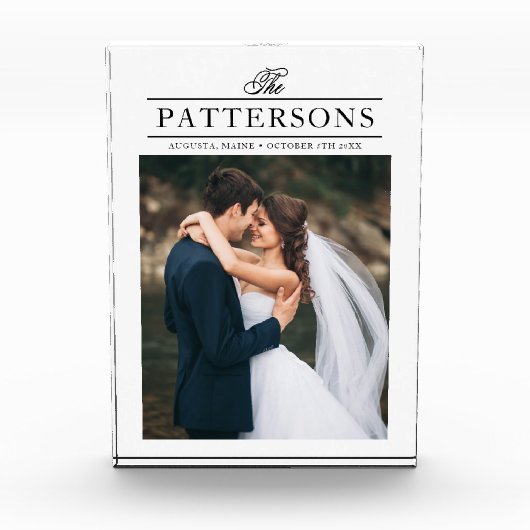 Elegant gepersonaliseerd trouwfotoblok fotoblokken (Voorkant)