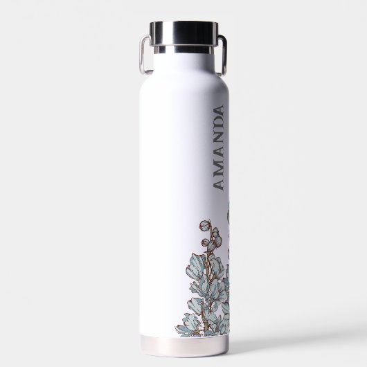 Elegant gepersonaliseerd verjaardagscadeau, Larksp Waterfles (Voorkant)