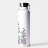 Elegant gepersonaliseerd verjaardagscadeau, Larksp Waterfles (Achterkant)