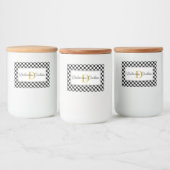 Elegant gepersonaliseerd voedsel label met monogra voedselcontainer etiket (Flessen)