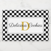 Elegant gepersonaliseerd voedsel label met monogra voedselcontainer etiket (Enkel label)